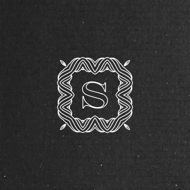 vektör çiçek monogram. Art deco çerçeve.