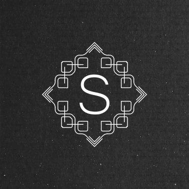 Vektör çiçek monogram