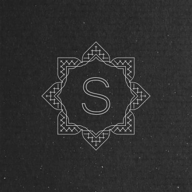 Vektör çiçek monogram