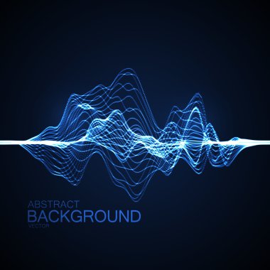 3D ışıklı soyut dijital dalga