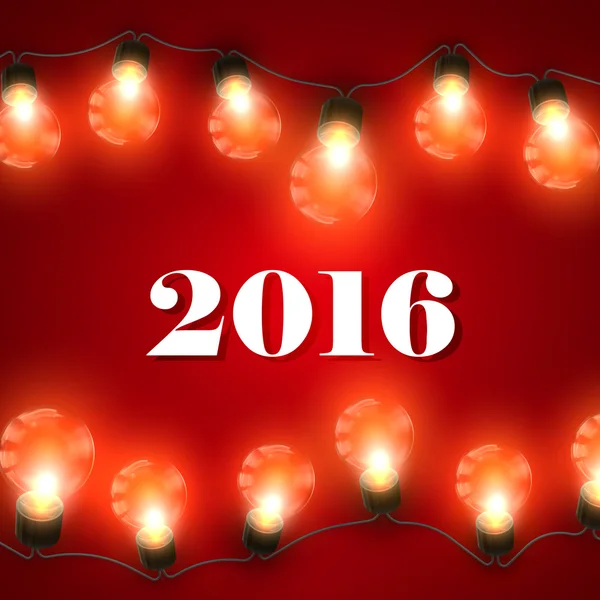 幸福な新しい 2016 年。クリスマス ライト. — ストックベクタ