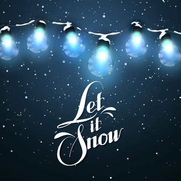 Let It Snow. Kerstverlichting. Vectorillustratie vakantie — Stockvector