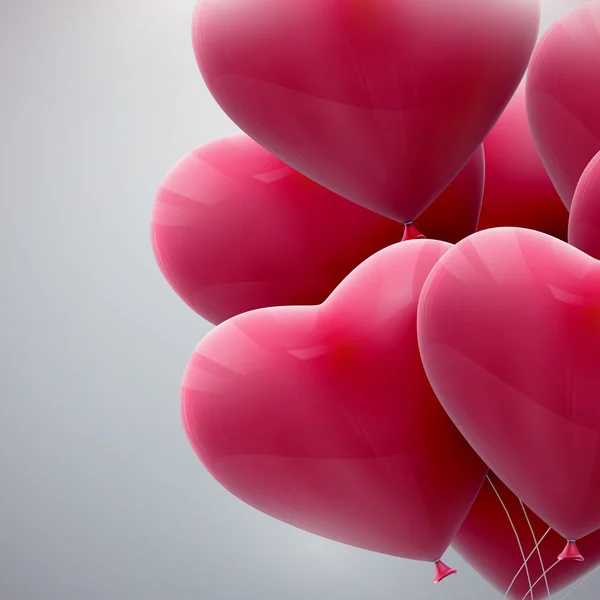 Bando voador de corações de balão —  Vetores de Stock