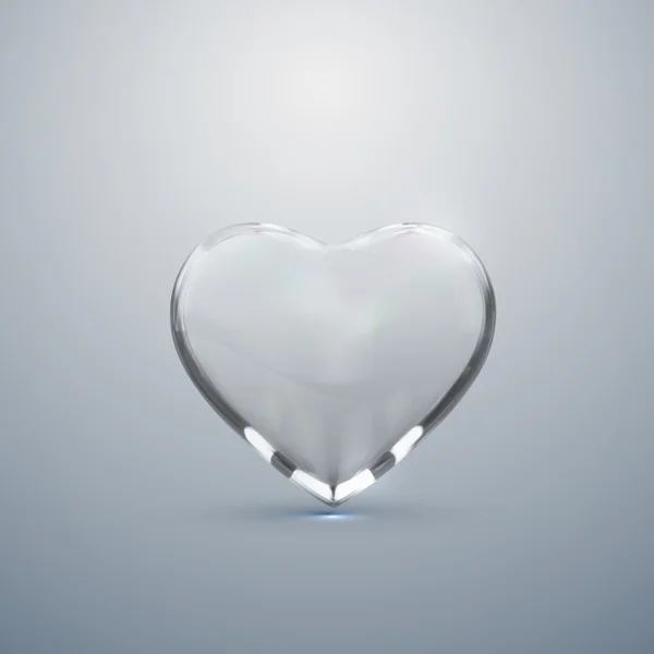 Coeur transparent en verre . — Image vectorielle