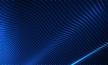 3D ışıklı soyut dijital dalga