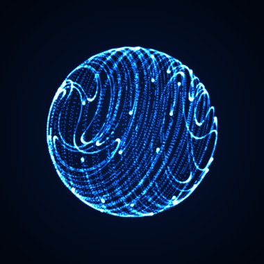 3D ışıklı küre parlayan parçacık