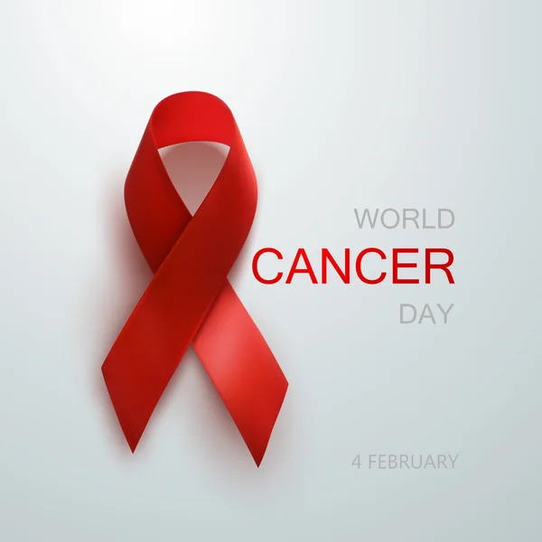 Cancer Awareness Red Ribbon. — Stock Vector