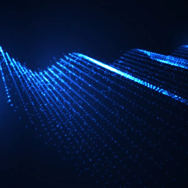 3 d 照らされた抽象的なデジタル波 — ストックベクタ