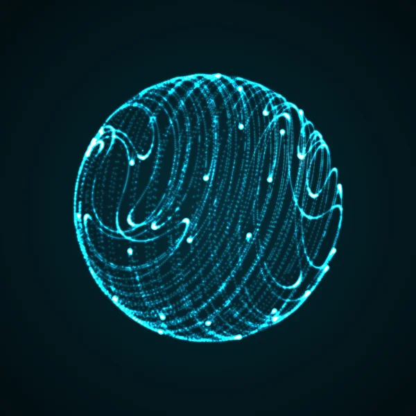 3D ışıklı küre parlayan parçacık — Stok Vektör