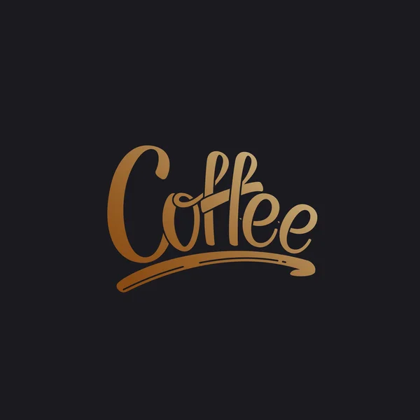 Koffie. Vectorillustratie belettering — Stockvector