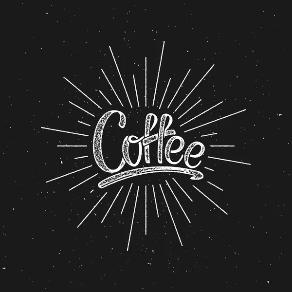 Koffie. Vectorillustratie belettering — Stockvector