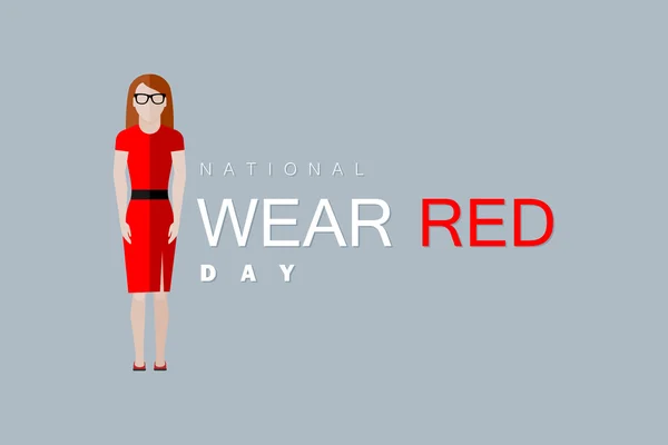 National wear red day — Stock Vector