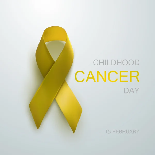 Gelbe Schleife für das Bewusstsein gegen Krebs bei Kindern. — Stockvektor