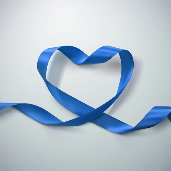 Blue Ribbon kalp. — Stok Vektör
