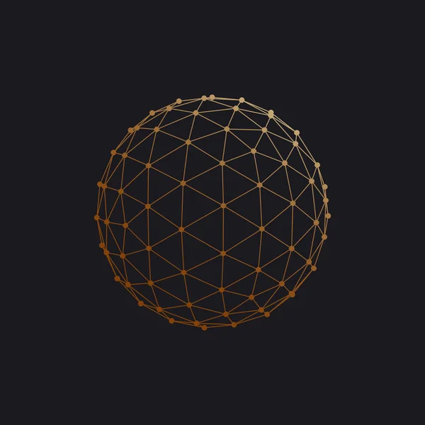 Sphère 3D avec connexions ligne globale . — Image vectorielle