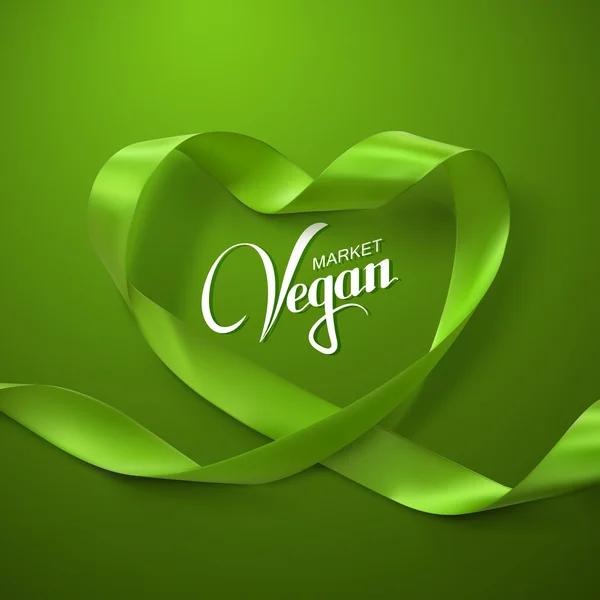 Signo de mercado vegano . — Vector de stock