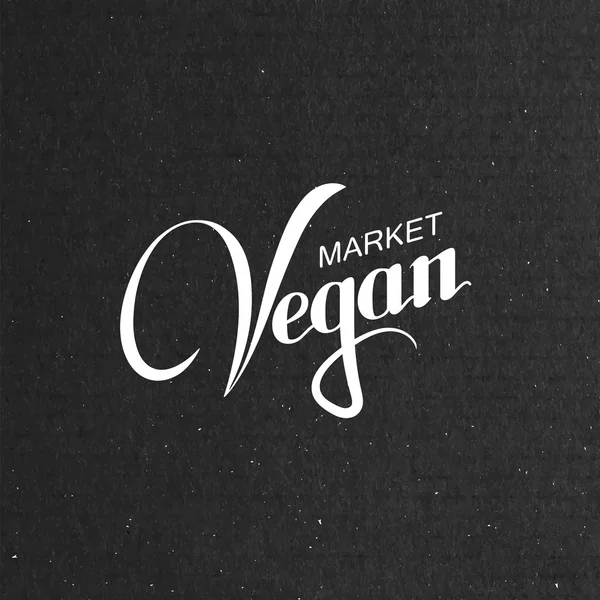 Vegan Market Sign. — Stock Vector