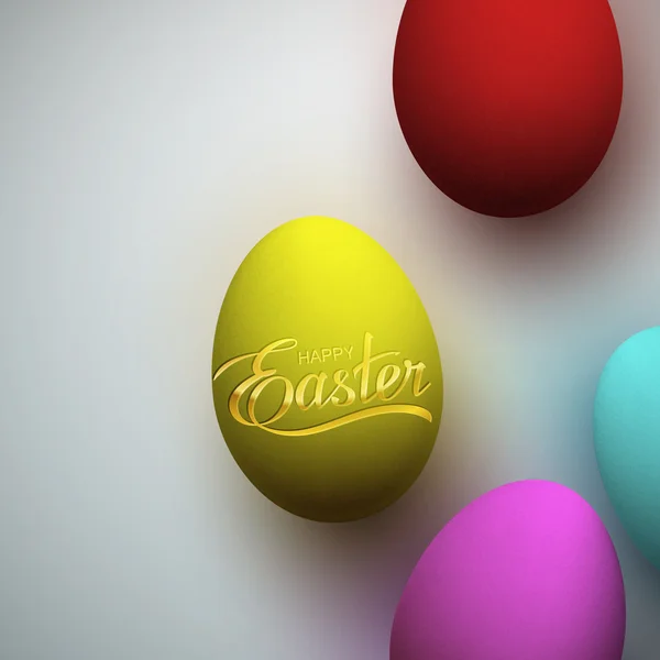 Easter Eggs With Holiday Golden Lettering