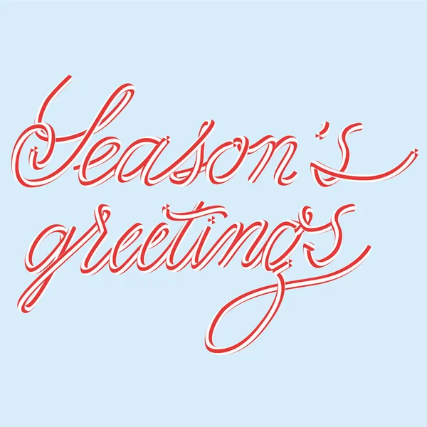 SEASONS GREETINGS hand lettering candy cane style vector illustration — Stock Vector