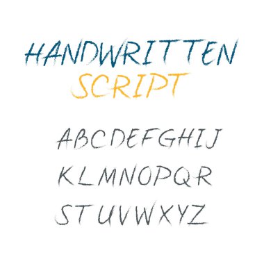 Hand drawn free style grunge font. Brush Painted Letters. Handwritten Script Alphabet. 