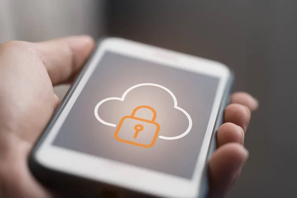 Cloud security on smartphone. Protect personal information and security important data in your mobile phone.