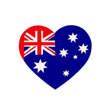 Avustralyalı vatansever unsurlara sahip kalp şekli