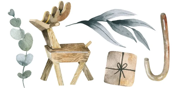 Christmas stickers set. Hand drawn winter elements - gift, candle, pine, mittens, star. Christmas illustration for card, poster, stickerpack, web, logo, scrapbooking, patterns, interior. Flat style. — Stock Image Christmas stickers set. Hand drawn winter elements - gift, candle, pine, mittens, star. Christmas illustration for card, poster, stickerpack, web, logo, scrapbooking, patterns, interior. Flat style. Stock Picture