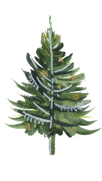 Noel ağacı tatili el çizimi Kış renginde tasarım — Stok fotoğraf