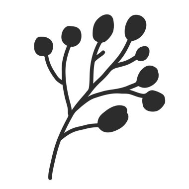 Noel dekorasyonu el çizimi seti. Karalama şenlikleri ve brunchları ayarlayın