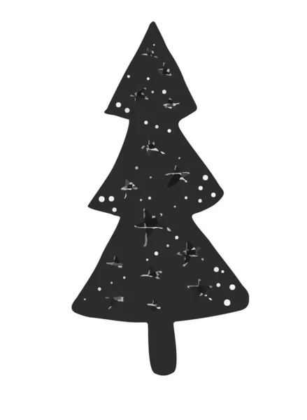 Weihnachtsbaum Silhouette Designset Konzeptbaum Icon Collection Isoliert Auf Weißem Hintergrund — Stockfoto