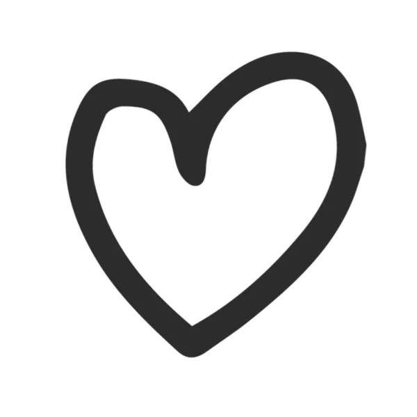 Gran conjunto de varias plantillas de corazón - corazones de diseño plano simple con caras lindas, cepillo dibujado —  Fotos de Stock