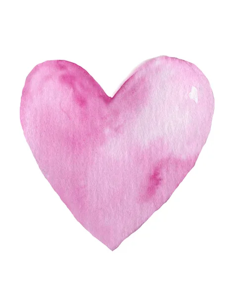 Acuarela pintado corazón rosa, elemento para su romance de diseño, gráfico —  Fotos de Stock