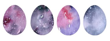 El yapımı Paskalya yumurtaları. Bahar elementlerinin gösterimi