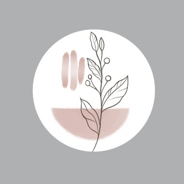 Hikaye Vurgulama simgesi seti. Soyut çiçek çizgisi botanik.