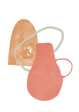 Duvar dekorasyonu ve kartpostal için yaratıcı minimalist el boyaması çizimi