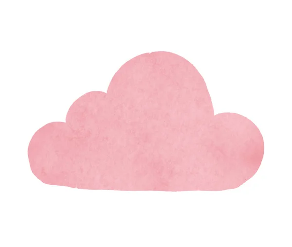 Kinderkunst mit fröhlich lächelnder Wolke und Herzregen. Niedliche Valentines Illustration. — Stockfoto