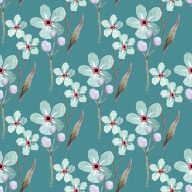 Çiçeklerin açtığı çayırların dikişsiz desenleri.