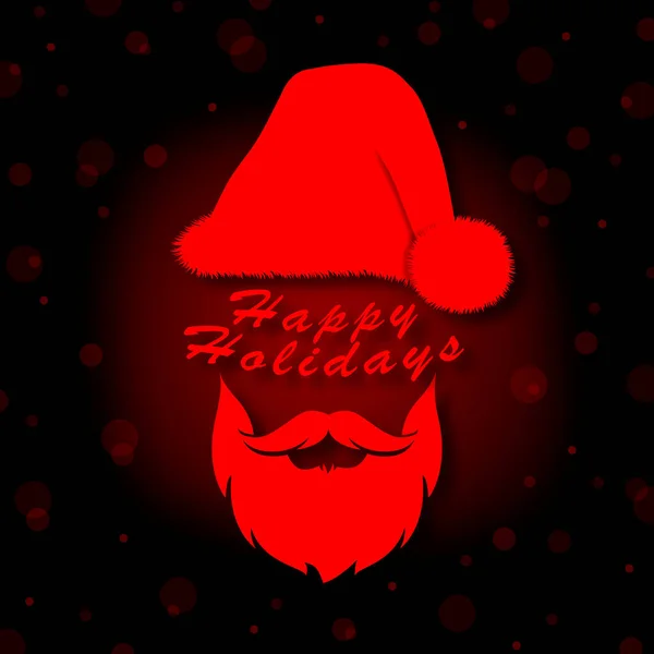 Silhouette Babbo Natale Con Happy Holidays Lettering Vicino — Foto Stock