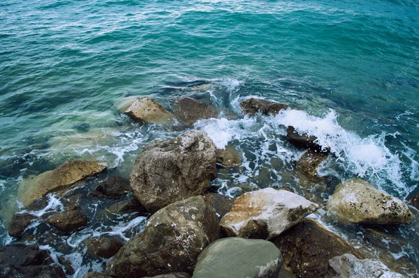 Coasta Pietre Mari Peisaj Frumos Aproape — Fotografie, imagine de stoc