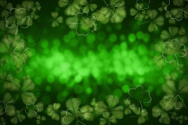 Blurred background with fern leaves close up. St.Patrick 's Day clipart