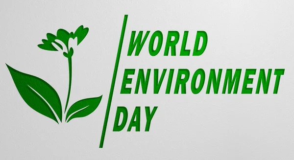 World Environment Day. Beautiful text with paper texture effect close up