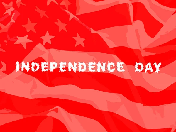 Inschrift Zum Unabhängigkeitstag Auf Dem Hintergrund Der Amerikanischen Flagge Großaufnahme — Stockfoto