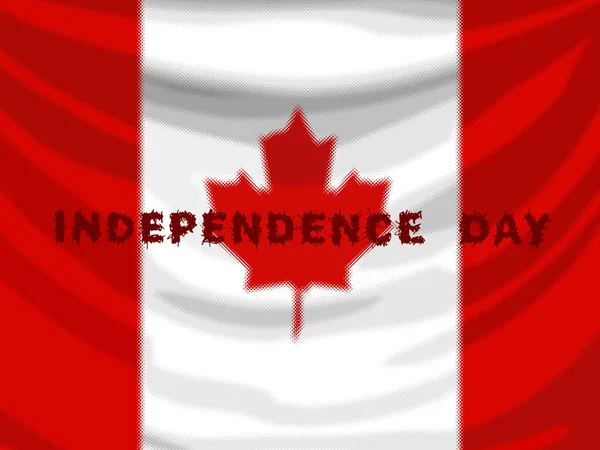カナダの国旗を背景にした独立記念日の碑文を閉じる — ストック写真