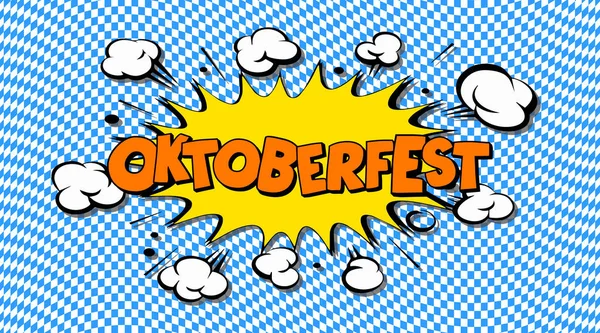 Oktoberfest 色彩艳丽的插图与题词Oktoberfest特写 — 图库照片