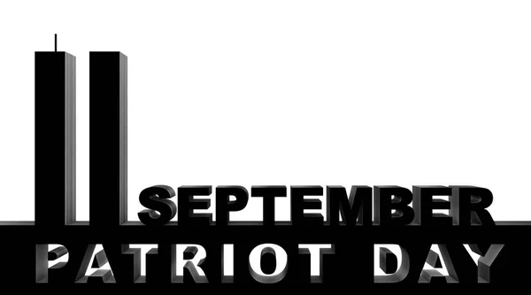 Зображення Вежі Близнюка День Патріота Напис Patriot Day Закривається — стокове фото