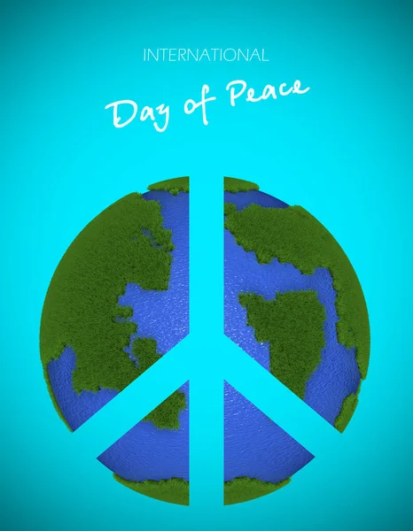Рендеринг Международного Дня Мира Землей Формирующий Символ Мира — стоковое фото
