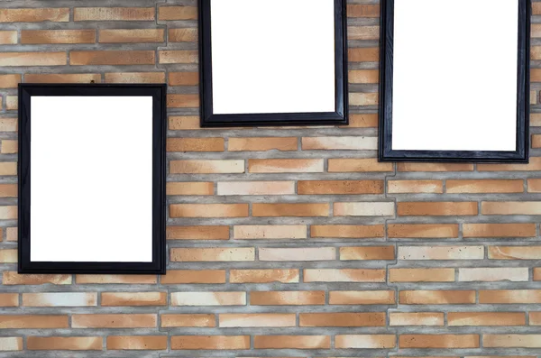 Advertise frame on brick wall background — Stock Photo, Image