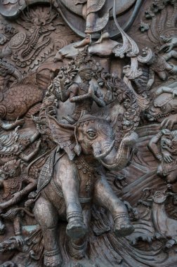 Wat Traimit, Bangkok, Tayland, kamu malı çelik duvar resmi