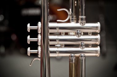 Trumpet on drum background clipart