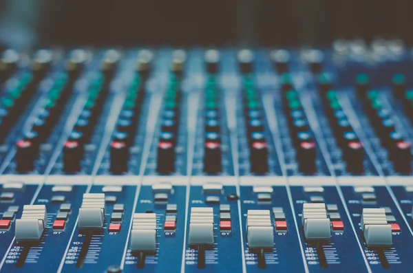 Audio mixer, music equipment, vitnage film style — Stock Photo, Image